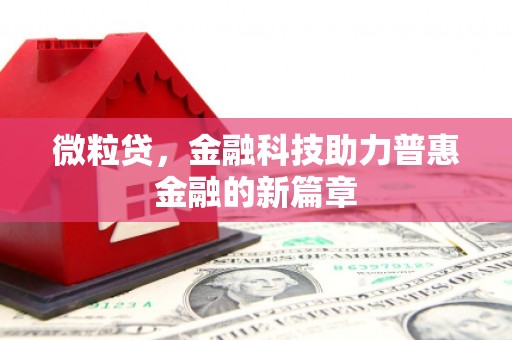 海勃湾微粒贷，金融科技助力普惠金融的新篇章