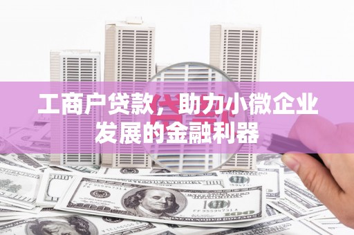 海勃湾工商户贷款，助力小微企业发展的金融利器