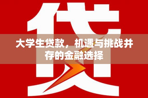 海勃湾大学生贷款，机遇与挑战并存的金融选择