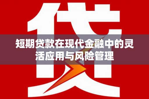 海勃湾短期贷款在现代金融中的灵活应用与风险管理